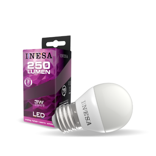 LED FÉNYFORRÁS KISGÖMB E27 3W