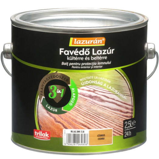 LAZURÁN FAVÉDŐ LAZÚR 3IN1 DIÓ 2.5 L