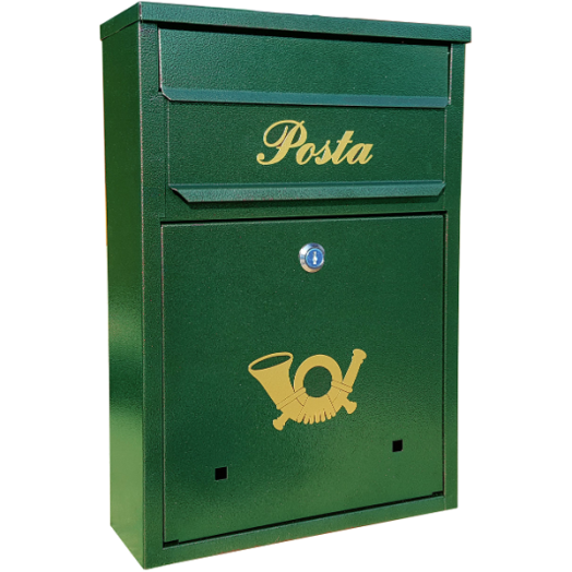 POSTALÁDA KOCKA SÖTÉTZÖLD 400X275X95MM