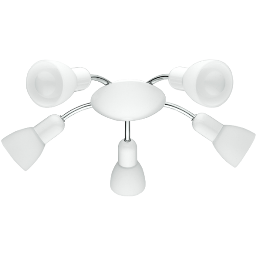 DAKAR6 LED MENNYEZETI LÁMPA E14 5X4W 1600LM RGB FÉNYFORRÁSSAL FEHÉR/KRÓM