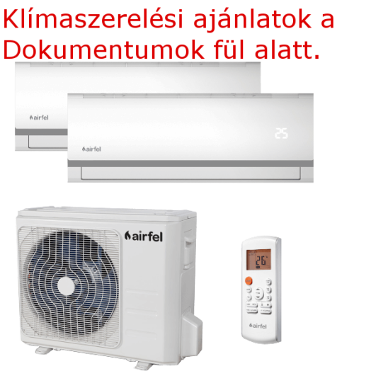 AIRFEL INVERTERES DUAL SPLIT KLÍMA 2,5+3,3KW 2LMX50A/LTXN25+LTXN35