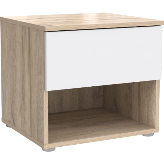 COLLET ÉJJELISZEKRÉNY 45,2X41,7X41,3CM FEHÉR TÖLGY/FEHÉR