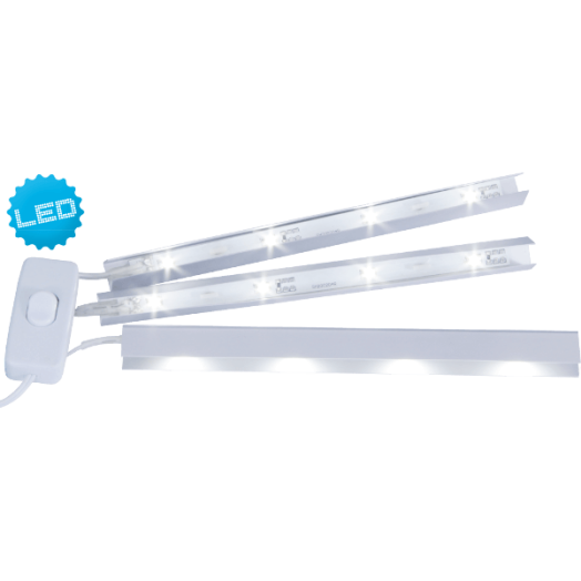 POLCVILÁGÍTÁS 3X4LED ÖSSZESEN 1,2W 120LM EZÜST