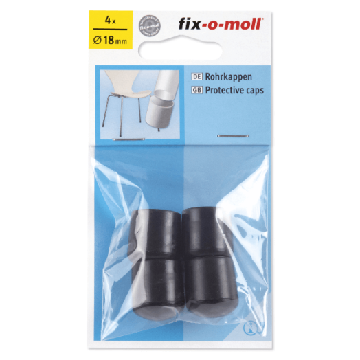 CSŐKUPAK 18MM ÁTMÉRŐ FEKETE, 4DB-OS