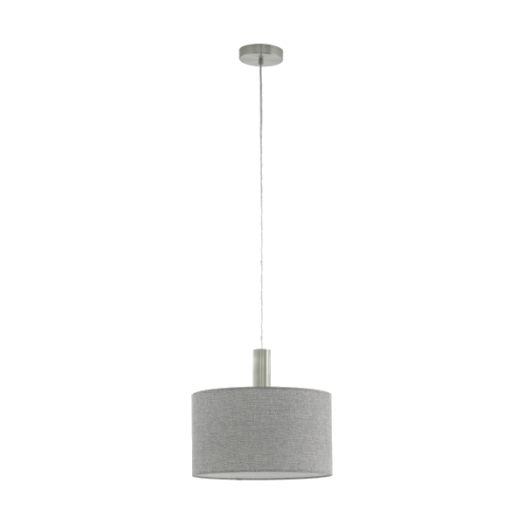 CONCESSA 2 FÜGGESZTÉK E27 1X60W M.NIK./ SZÜRKE TEXTIL FÉNYF. NÉLKÜL