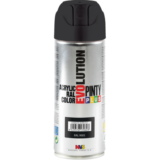 PINTY PLUS EVOLUTION AKRIL SPRAY 200ML RAL 9005 FEKETE