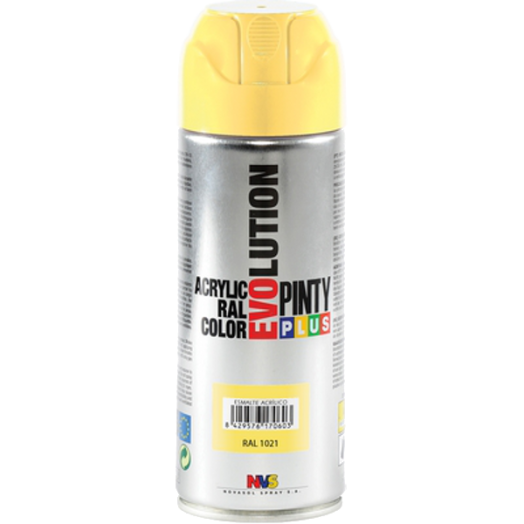 PINTY PLUS EVOLUTION AKRIL SPRAY 200ML RAL 1021 SÁRGA