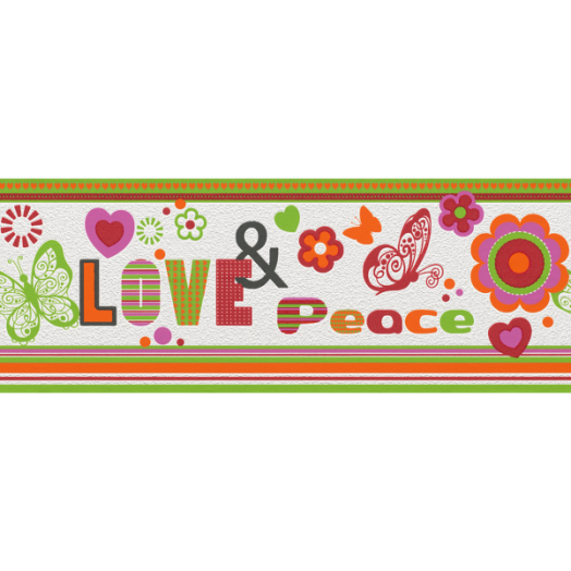 KIDS&amp;TEENS BORD_R LOVE&amp;PEACE 478501 24X500CM Outlet