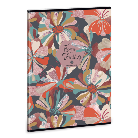 Ars Una Floral Collage A/4 extra kapcsos füzet-kockás