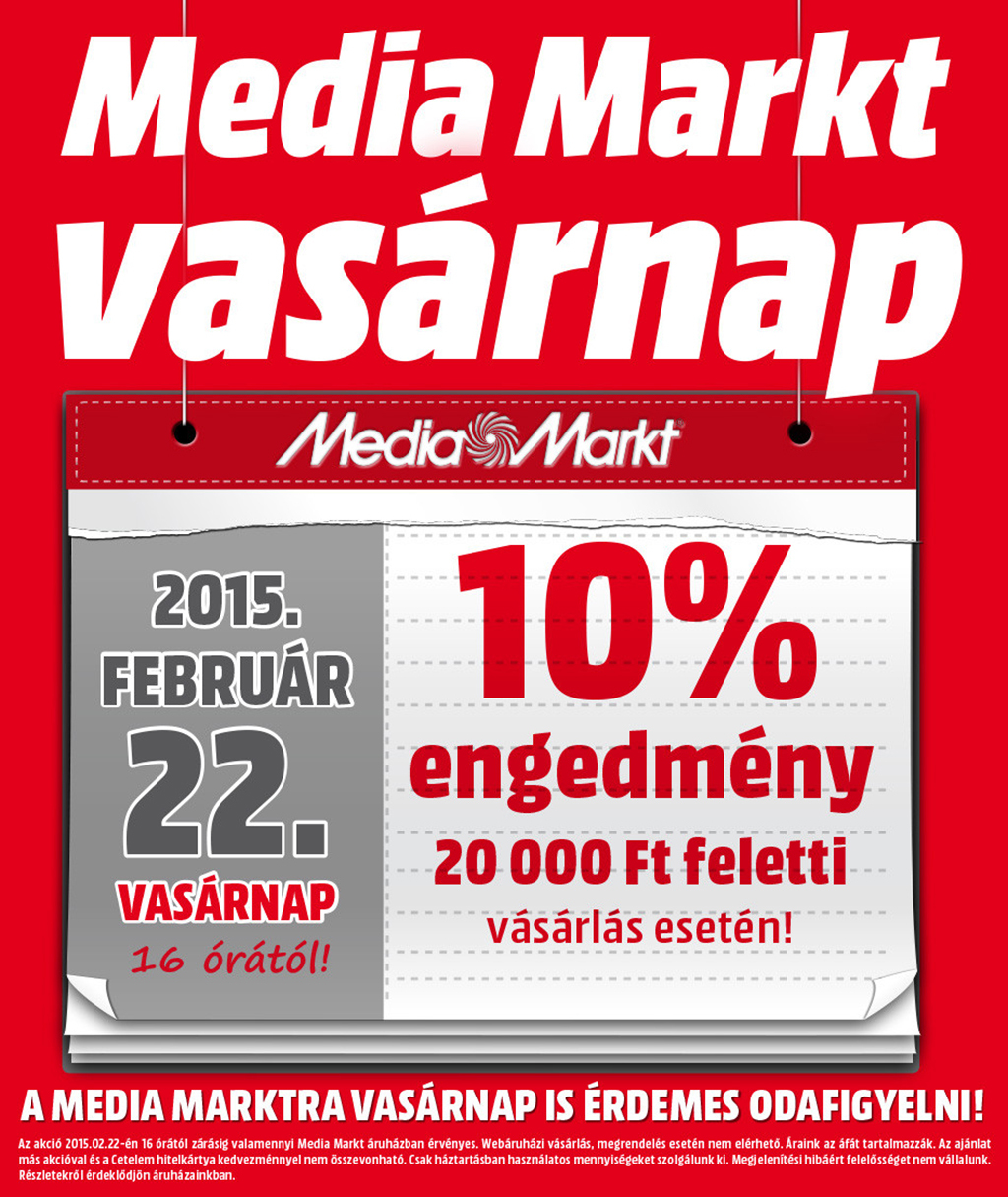 Media Markt vasárnap február 22.