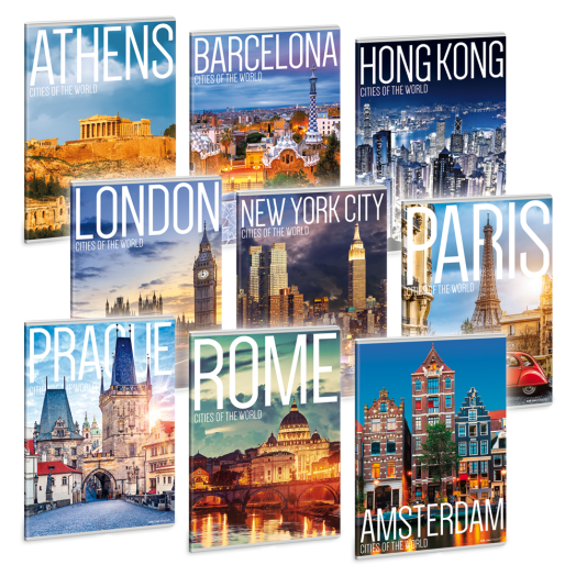 Ars Una Cities of the world A/4 extra kapcsos füzet-kockás