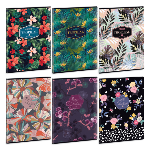 Ars Una Floral-mix A/4 extra kapcsos füzet-vonalas
