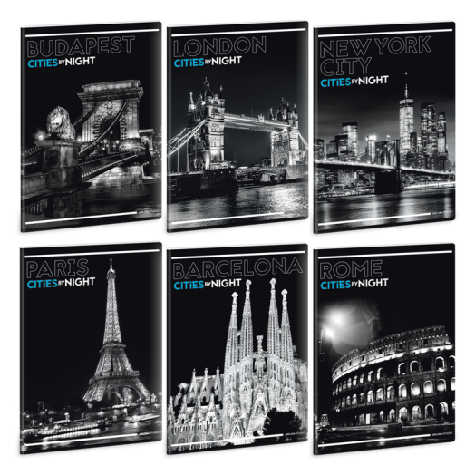 Ars Una Cities by night A/4 extra kapcsos füzet-sima