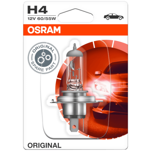 FÉNYSZÓRÓ H4, 12V 60/55W, OSRAM     P43T BLISZTER