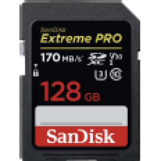 SDXC Extreme Pro kártya 128GB, 170MB/s, UHS-I, V30, U3