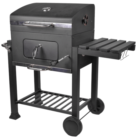 DELUXE FASZENES BBQ GRILL KERÉKKEL 117,5X66X107,5CM