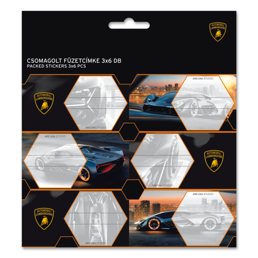 Lamborghini csomagolt füzetcímke (3x6 db)