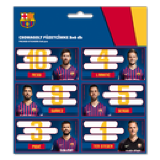 Barcelona csomagolt füzetcímke (3x6 db)