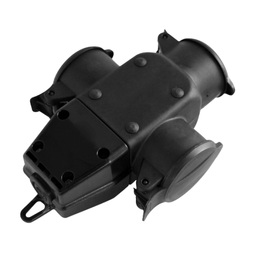 GUMI ELOSZTÓ T 3-AS CSAPFEDELES IP44 HOSSZABBÍTÓHOZ 16A 250V FEKETE