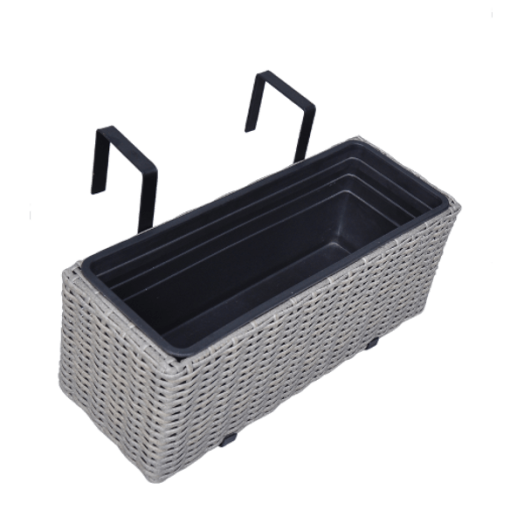 BALKONLÁDA RATTAN 51,5X20X20 SZÜRKE KIVEHETŐ BELSŐ RÉSSZEL