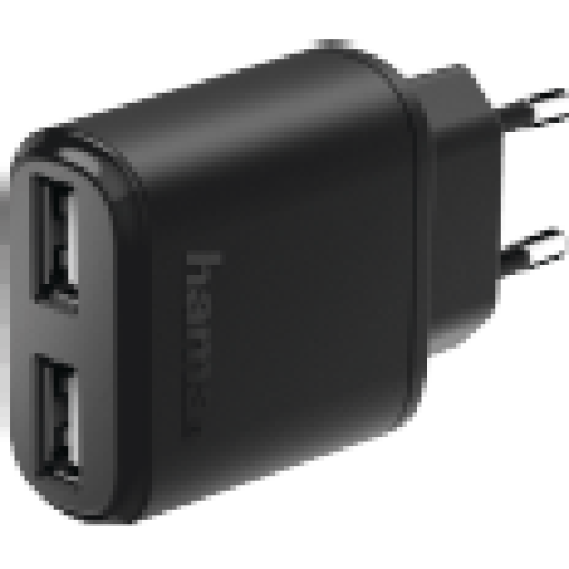 123544 Hálózati Töltő USB Dupla   Auto Detect   2,4A