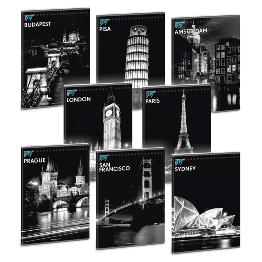 Ars Una Cities by night A/5 extra kapcsos füzet-sima