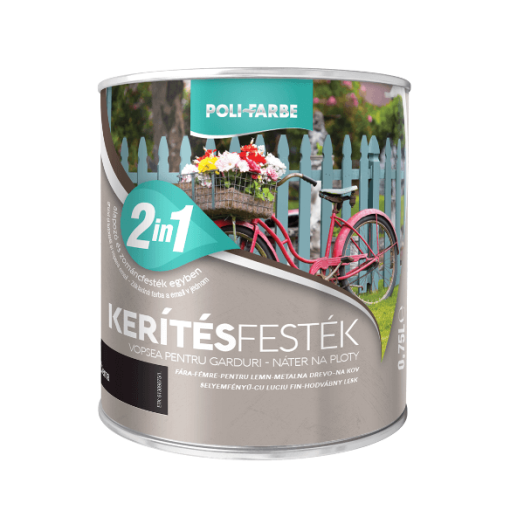 POLI-FARBE KERÍTÉSFESTÉK 0,75L FEKETE