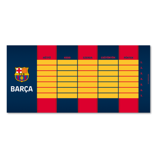 Barcelona órarend kétoldalas