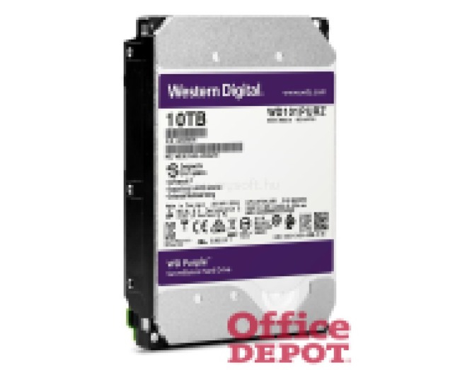 Western Digital 3,5" 10000GB belső SATAIII 7200RPM 256MB PURPLE WD101PURZ winchester 3 év