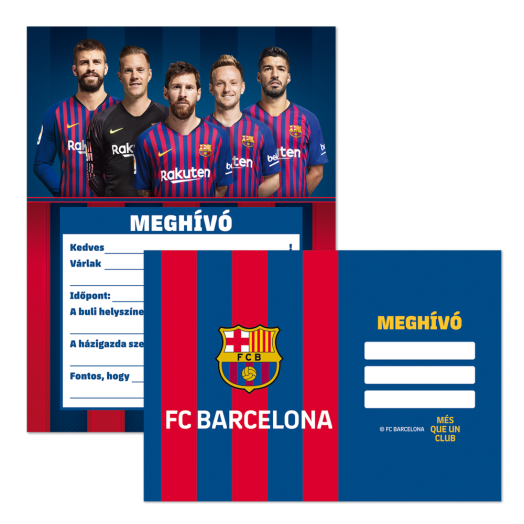 Barcelona partimeghívó borítékkal