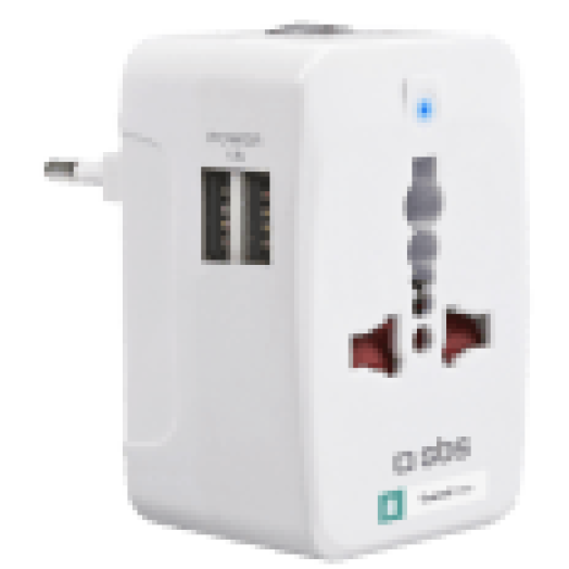 Hálózati töltő nemzetközi US/EU/UK/AUS 2USB (TEWIRELESSFASTK)