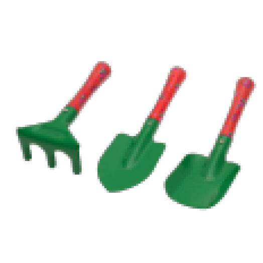 11285 Kerti szerszámkészlet gyermekeknek, 3 részes, ásó-kapa-gereblye