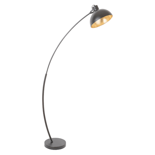 OTTO ÁLLÓLÁMPA E27 60W, 158CM MATT FEKETE ARANYFÓLIÁZOTT BÚRA
