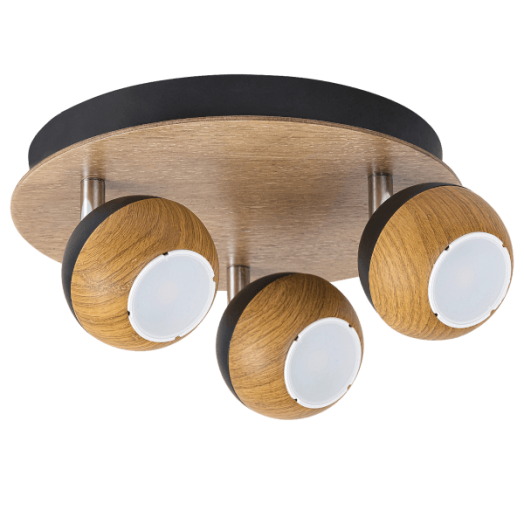 ARTHUR SPOT GU10 3X35W TÖLGY/FEKETE D32CM