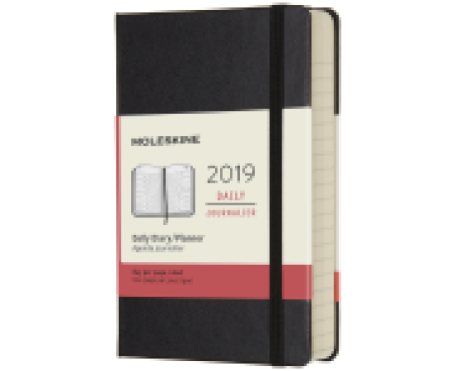 Moleskine 12havi határidőnapló Pocket napi keményfed. fekete