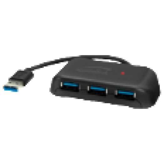 SNAPPY EVO USB Hub, 4-Port, USB 3.0, passzív, fekete (SL140107BK)