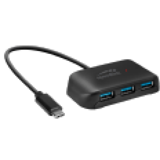 SNAPPY EVO USB Hub, 4-Port, Type-C USB 3.0, fekete (SL140202BK)