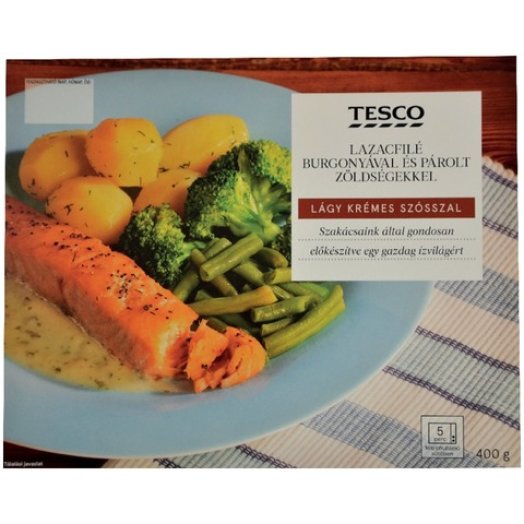 Tesco lazacfilé burgonyával és párolt zöldségekkel