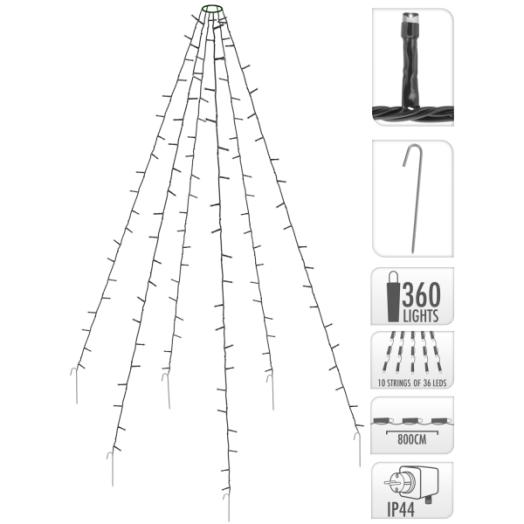 KÚPFÜZÉR 360DB LEDDEL 1000CM