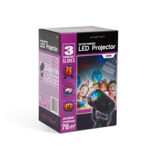 Elemes LED projektor – születésnap, karácsony, halloween – IP20