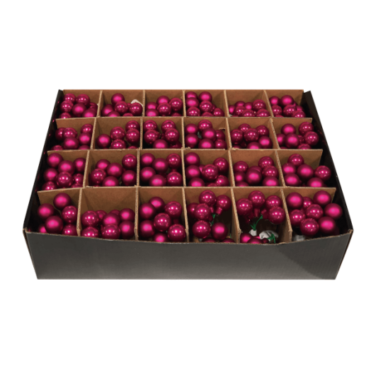 GÖMB SZETT 5DB-OS 2CM-ES MAGENTA ÜVEG, MATT ÉS FÉNYES
