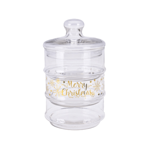 3 SZINTES SÜTI TÁROLÓ HENGER FORMA 3X0,5L, ÜVEG, 12,5X23CM