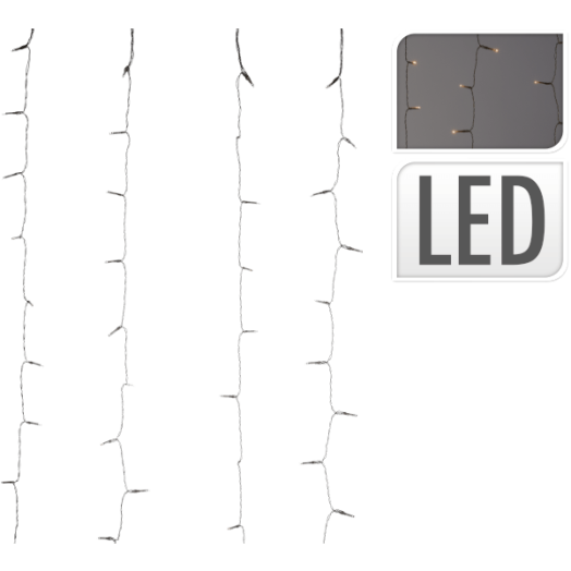 LED FÜGGYÖNY, 220M.FEHÉR LED 200X100CM,11SZÁL,1SZÁL/20LED,K:5M