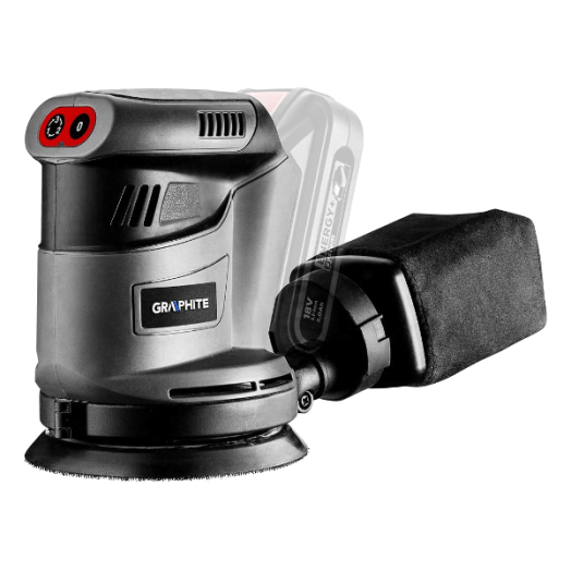 AKKUS EXCENTERCSISZOLÓ 18V LI-ION 125MM &quot;GRAPHITE ENERGY+&quot;AKKU NÉLKÜL