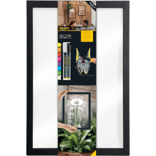 ÁTLÁTSZÓ KERETES TÁBLA 60X40 CM AJÁNDÉK KRÉTA MARKEREKKEL