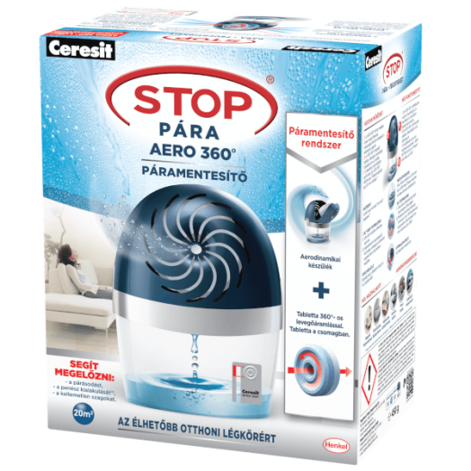 CERESIT STOP PÁRA AERO 360, KÉSZÜLÉK ÉS 1X450G TABLETTA