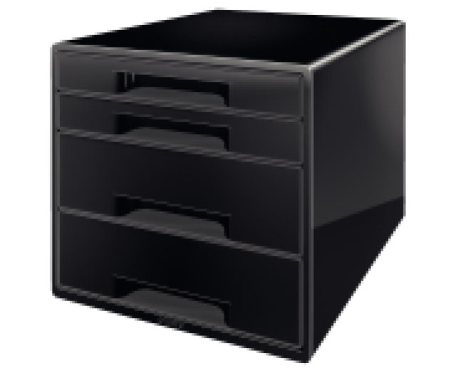 Leitz Wow Cube 4-fiókos irattároló fekete