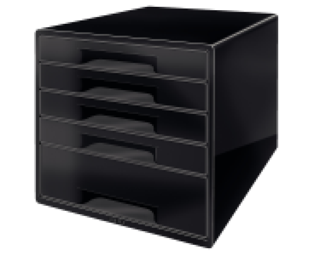 Leitz Wow Cube 5-fiókos irattároló fekete
