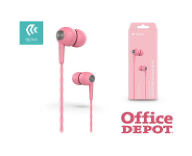 Devia ST310454 Kintone rózsaszín mikrofonos fülhallgató