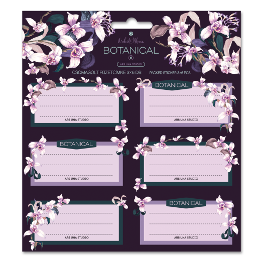 Ars Una Botanic Orchid csomagolt füzetcímke (3x6 db)